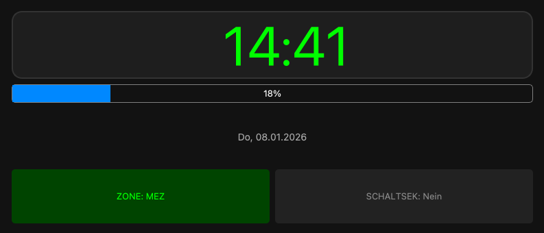 Python-GUI mit der dekodierten DCF77-Uhrzeit