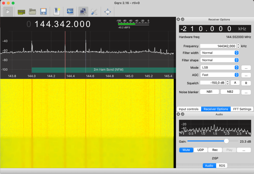 GQRX SDR Empfangssoftware