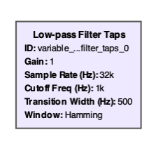 Low Pass Filter Taps Block